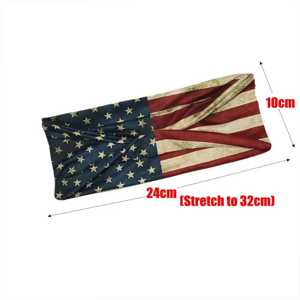 

1PC Flag Pattern Stretchable Sports Headband Men Women Fitness Sweat Bands Anti-Slip Yoga Hair Bands Outdoor Headband Scarf