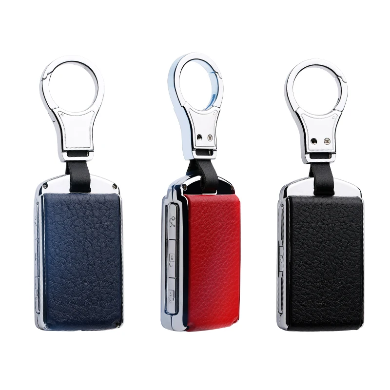 

Genuine Leather Metal Smart Car Key Case Cover Bag For VOLVO S90 V90 XC90 XC60 XC40 Key Case Cover For Car Auto Accessories
