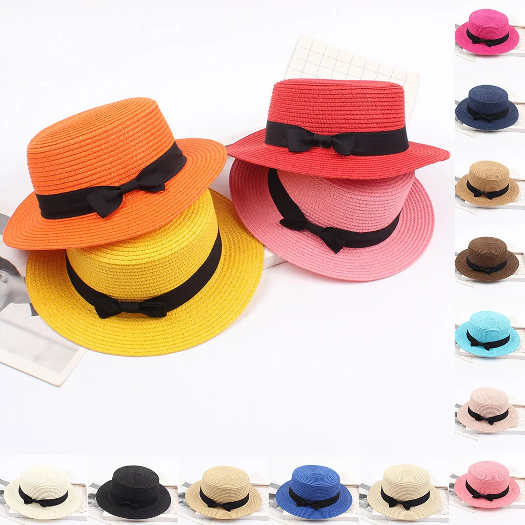 Простая летняя пляжная шляпа для родителей и детей Женская Повседневная Панама