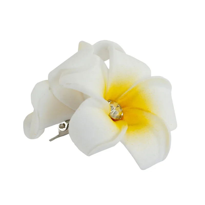 5 шт. Новая мода пена Гавайский цветок Плюмерия шпилька frangipani цветок свадебные зажимы для волос с бриллиантом