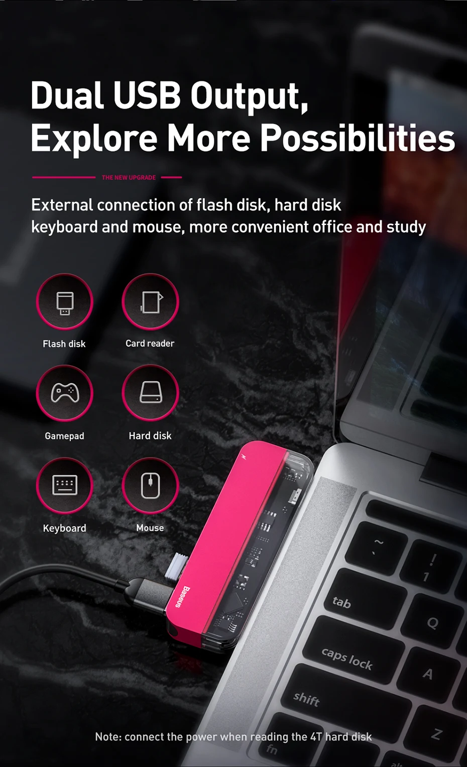 Baseus USB C концентратор для мульти HDMI USB 3,0 usb-хаб для MacBook адаптер Аксессуары Pro Thunderbolt 3 SD кард-ридер type-C usb-хаб
