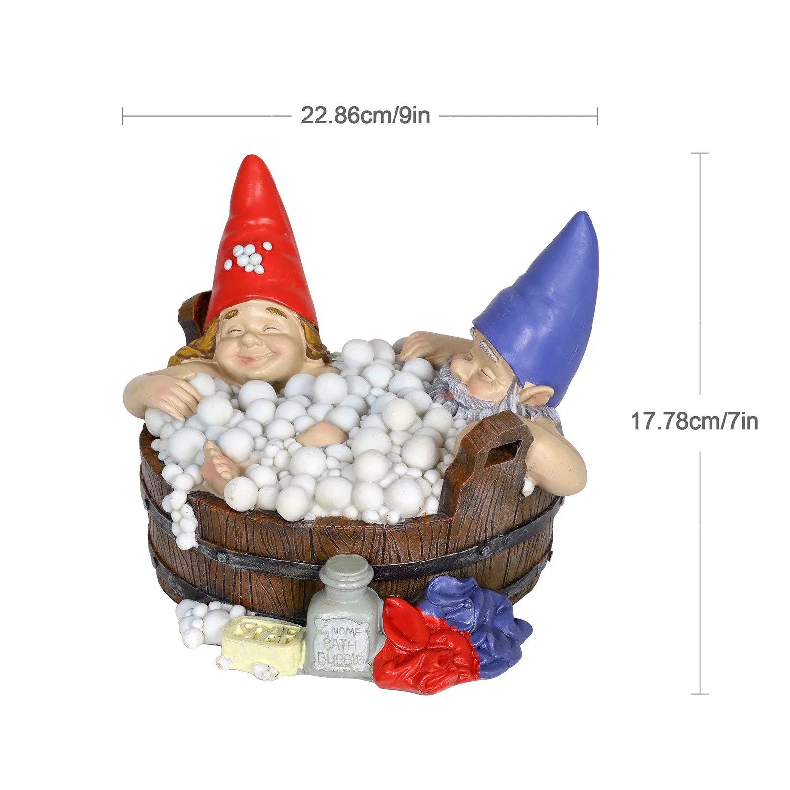 

Exhart Solar Good Times Bubble Bath Garden Gnomes-funny Gnome Couple In Bathtub Decorations On A Bathroom
