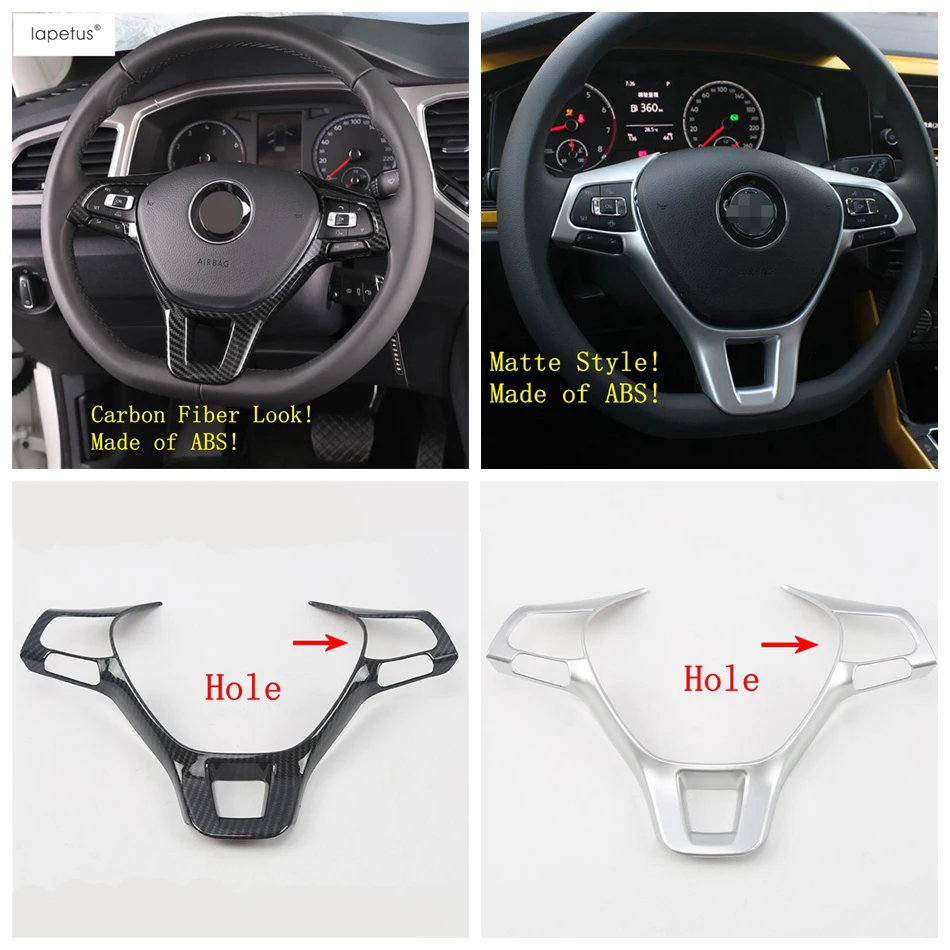

Lapetus ABS Accessories Interior Fit For Volkswagen Passat B8 2016 2017 2018 2019 Steering Wheel Buttom Frame Cover Kit Trim