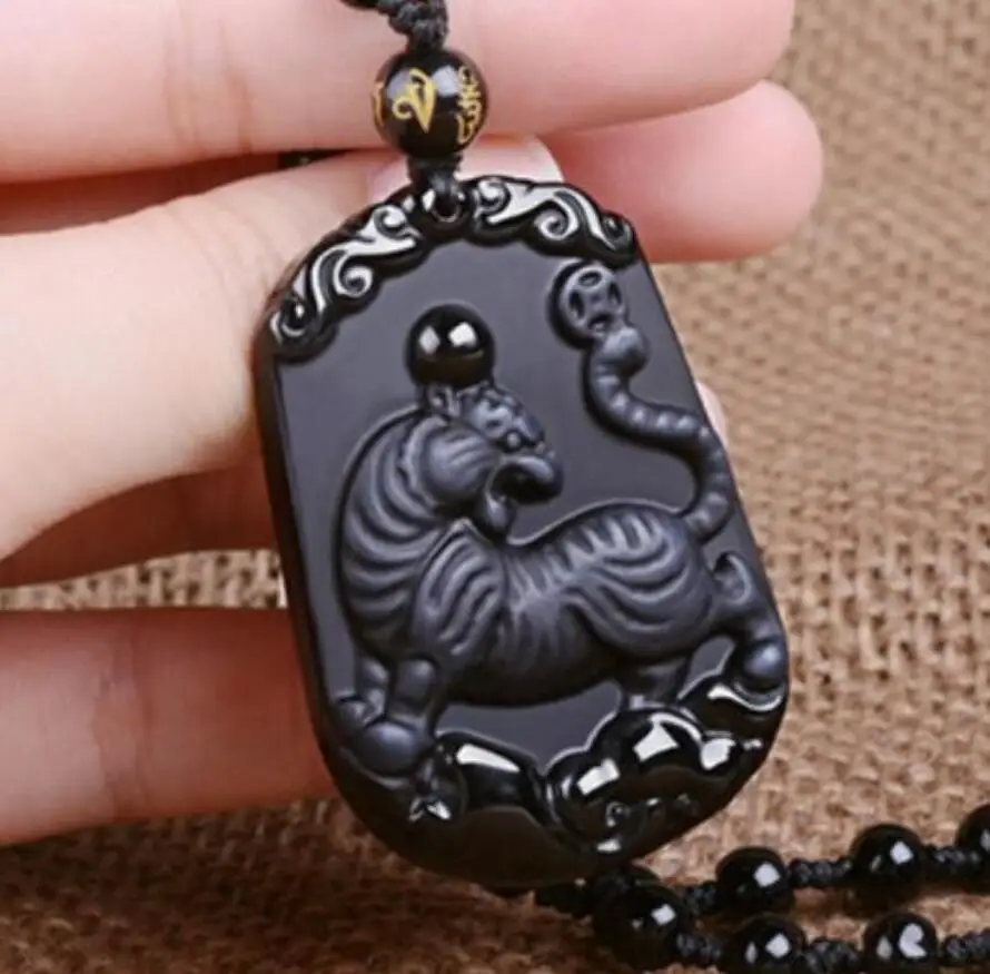 Модные ювелирные изделия бесплатная доставка обсидиан 12 дюймов Зодиак крыса