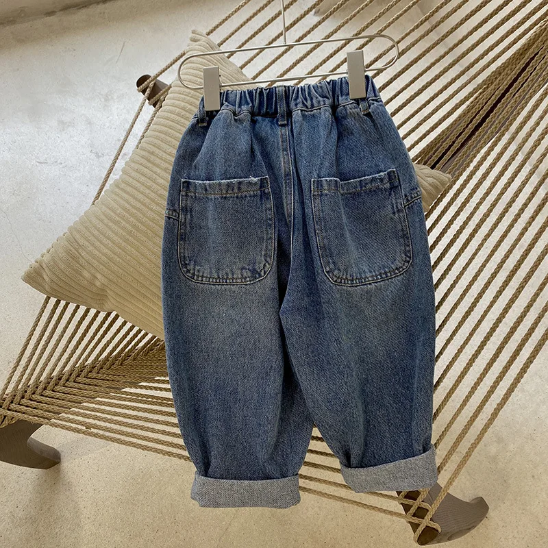 

Loose Jean Thicken Spring Autumn Trousers Ripped Long Pants For Girls Boys Sport Children Kids Clothing Teenagers High Quality