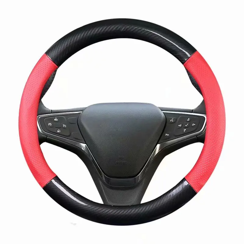 A red no logo Кожаный Автомобильное рулевое силиконовое покрытие для руля 38 см 1" для Opel Corsa D Астра J караван Vectra Meriva Zafira Antara Insignia Signum комбо - Название цвета: A red no logo