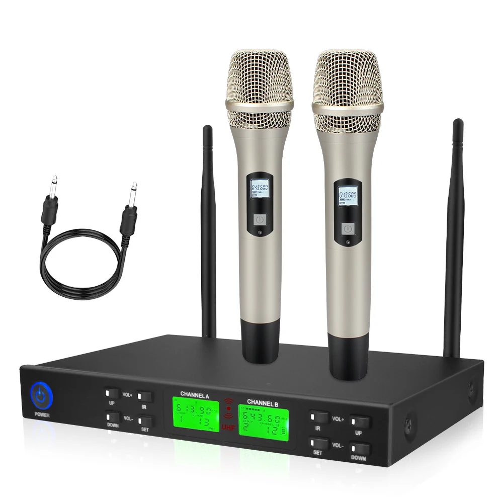 Профессиональный беспроводной 3 2 канальный микрофон UHF 50 м прием с ручными