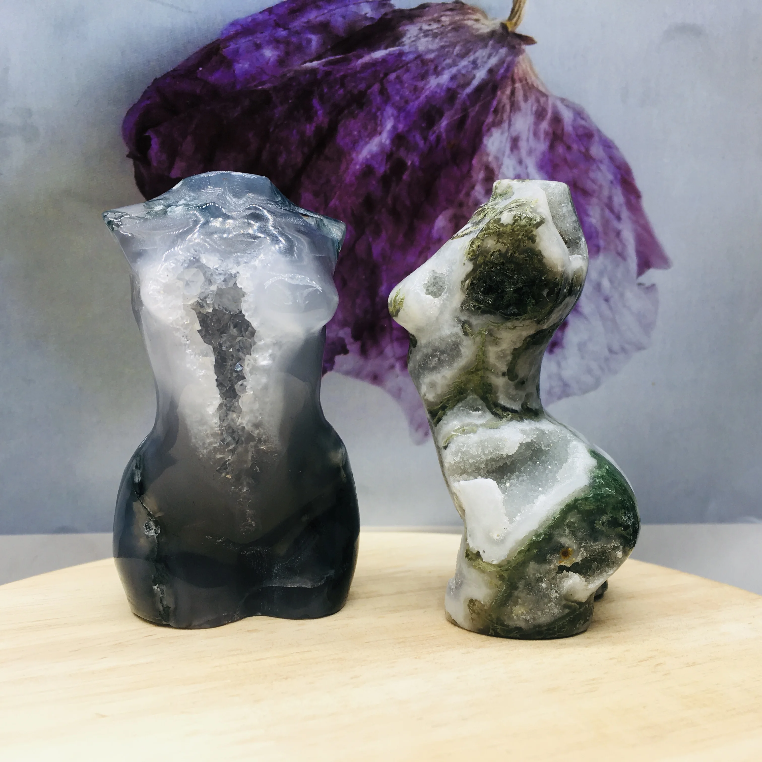 Женская модель из натурального водного агата терапевтическая статуя с