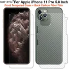 1 комплект = мягкая задняя пленка из углеродного волокна для Apple iPhone 11 Pro + ультратонкое закаленное стекло премиум-класса для переднего экрана
