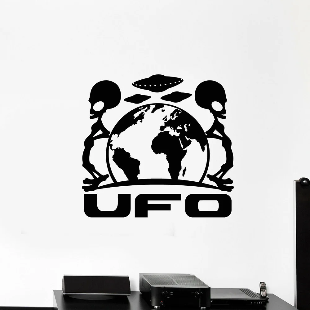 Инопланетянин космический НЛО наклейка на стену земля планета Летающие блюдца