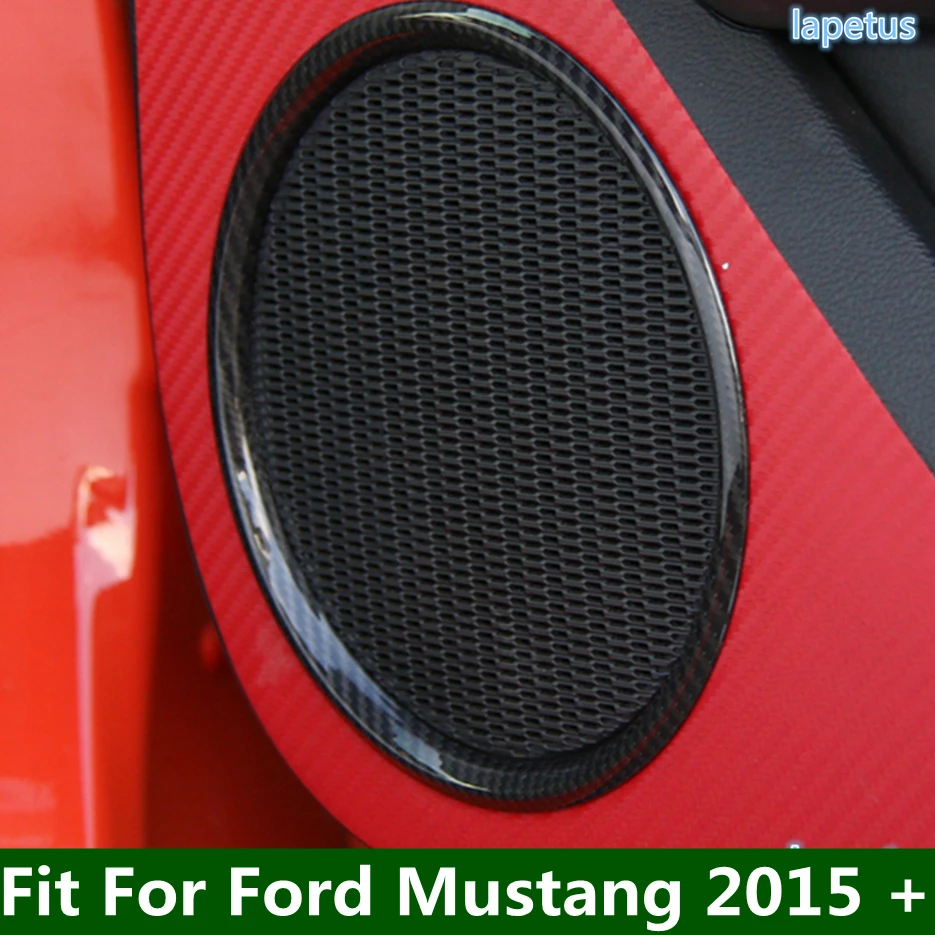 

Lapetus Side Car Door Stereo Speaker Audio Sound Cover Trim Carbon Fiber Style Fit For Ford Mustang 2015 2016 2017 2018 2019 ABS
