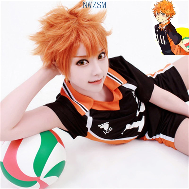 Аниме Haikyuu! Парик для костюмированной вечеринки Shoyo Hinata короткие оранжевые парики