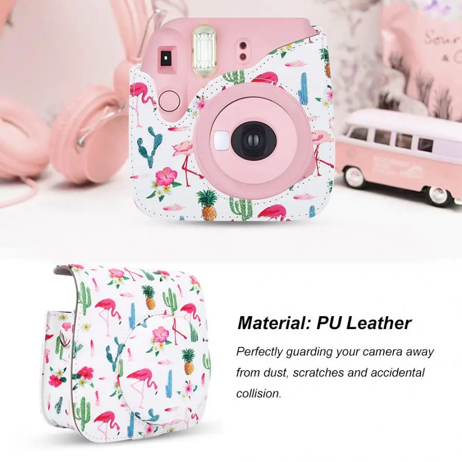 Защитный чехол для камеры с плечевым ремнем для Fuji Fujifilm Instax Mini 8/8+/9(белый