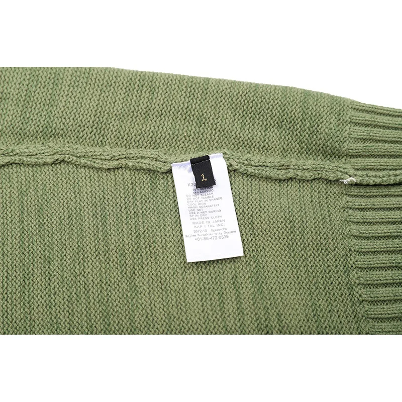 

Kapital Green Loose Skull Print Sweater Men And Women High Quality High Street Hole Retro Knitted Sweater