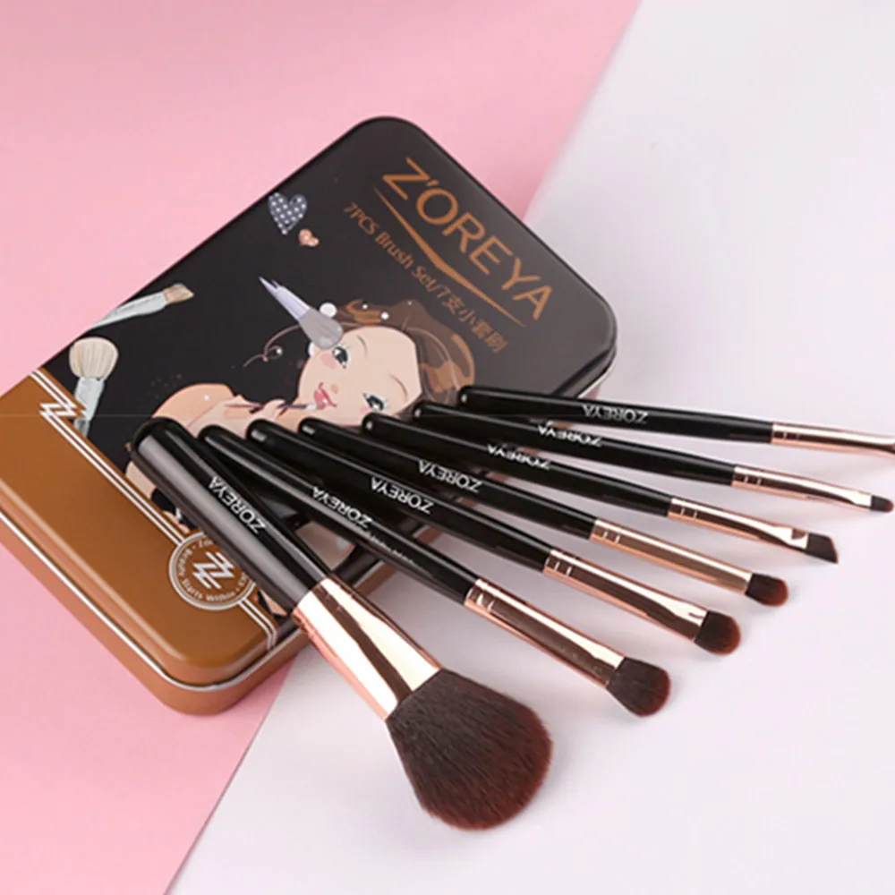 Набор кистей для макияжа тени век тональный крем консилер подводка губ 7 шт. набор