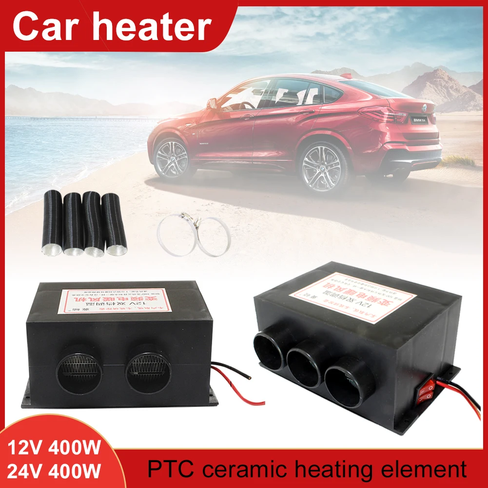 

2/3 Holes Car Heater 12V 24V 400W/600W Car Glass Defroster Window Heater Air Outlet 2 Warm Dryer in Car Goods Winter Accessories