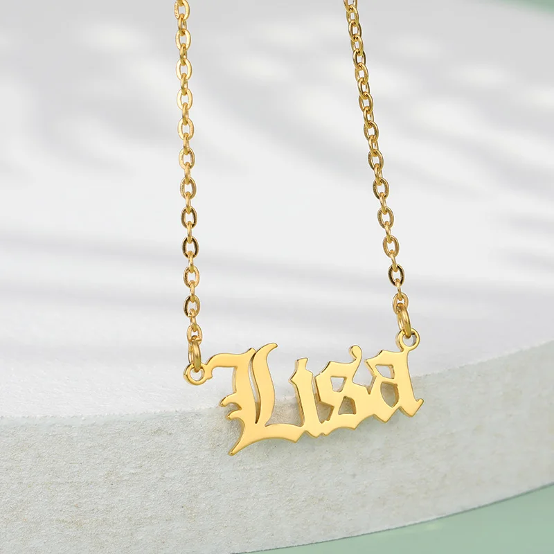 Старинное английское милое ожерелье с надписью папа и мама готическое ювелирное