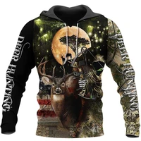 newest product zipper hoodie apparel deer hunting 3d full print harajuku fashionable pullover menwomenstreet sweatshirt s 5xl