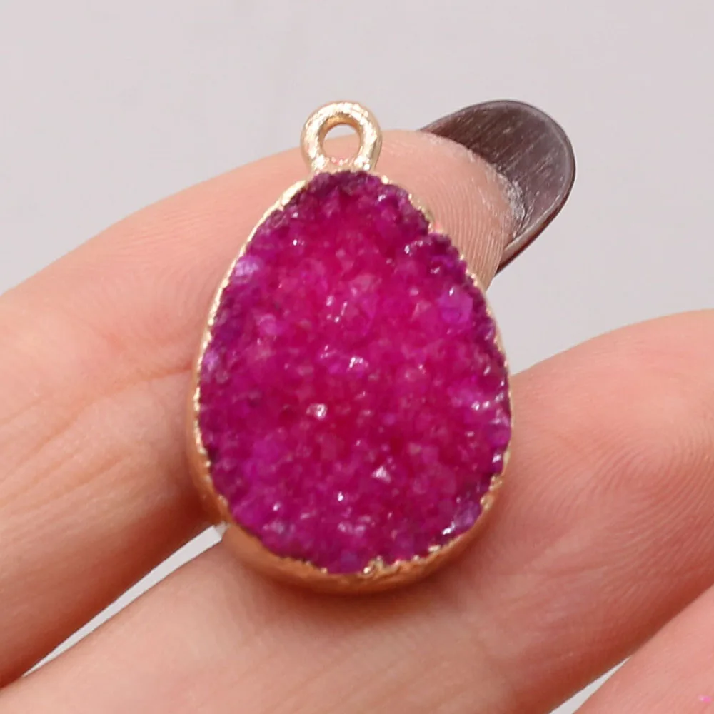 

1PC Natural Stone Gem Rose Red Drop Pendant bead Handmade Crafts DIY Exquisite Necklace Earrings Jewelry Accessories Gift Making