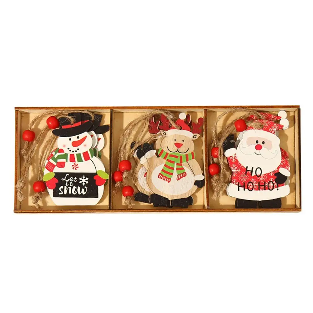 

2021 Christmas Ornament Set Wooden Christmas Ornament Set Christmas Tree Decorations Home Decor Farmhouse Gift - Set Of 9
