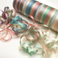 4mmvariegated color 100 real pure silk thin taffeta silk ribbons for embroidery handcraft projectgift packinghigh quality