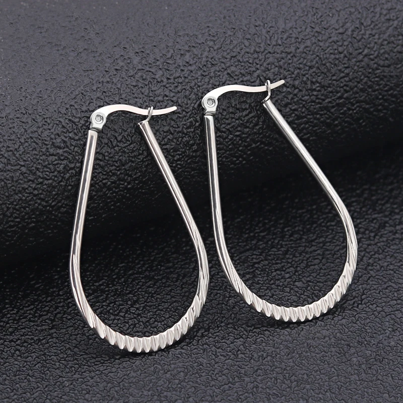 Vintage Gold/Silver Steampunk Hoop Earrings Ear Clip Party Gifts For Women Stainless Steel Earring Creole Gold | Украшения и
