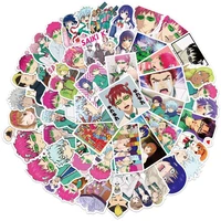 50pcsset the disastrous life of saiki kusuo anime stickers decals for laptop luggage phone helmet car sticker kid diy toy