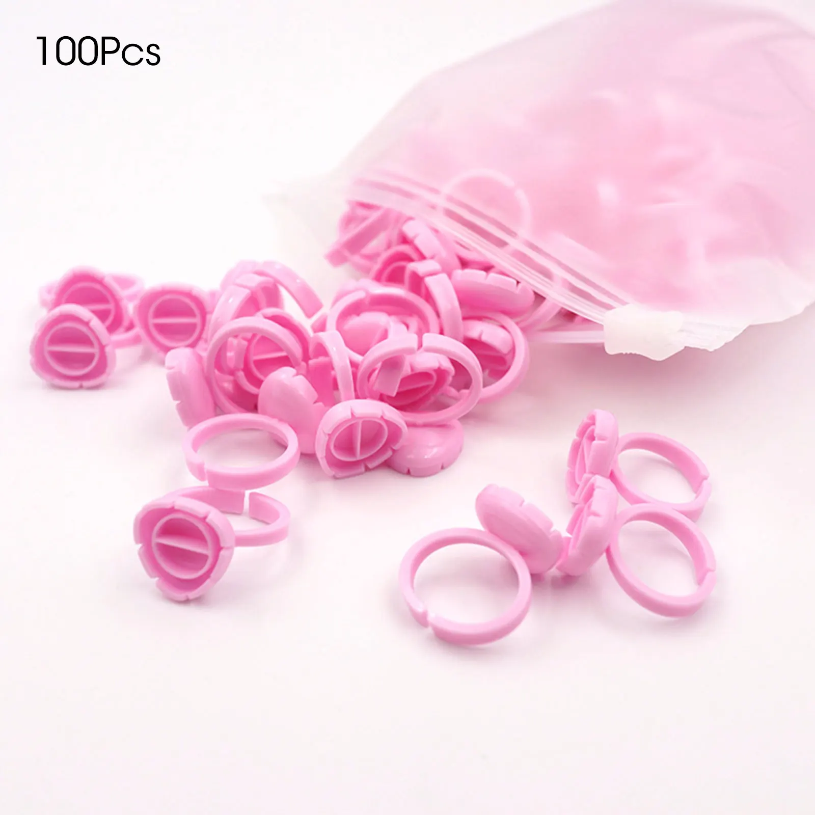 

100Pcs Disposable Eyelash Glue Fan Cup Rings Holder Container Tattoo Pigment Eyelash Extension Tools Lash Supplies Wholesale