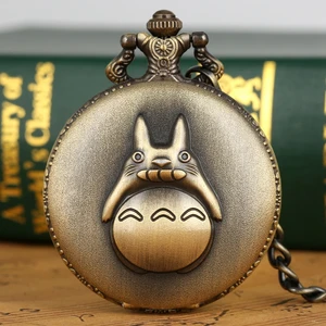 Bronze Totoro Quartz Pocket Watch Chain My Neighbor Totoro Pendant Necklace Jewelry Gifts Sweater Ch in Pakistan