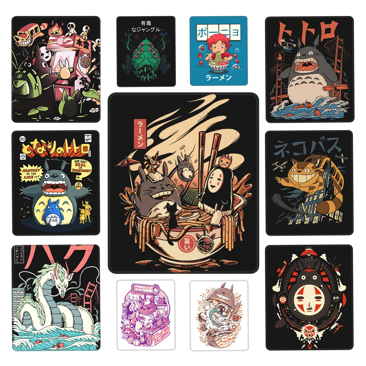 Резиновый компьютерный коврик для мыши Ramen Pool Party Gaming Mouse Pad Japanese Harajuku Miyazaki Hayao Totoro Antislip Soft Mat Rubber Computer Keyboard Desk on.