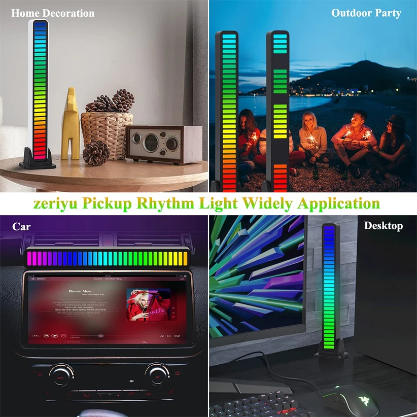 

LED Strip Light Sound Control Pickup Rhythm Light Music Atmosphere Light RGB Colorful Tube USB Energy-Saving Lamp Ambient Light