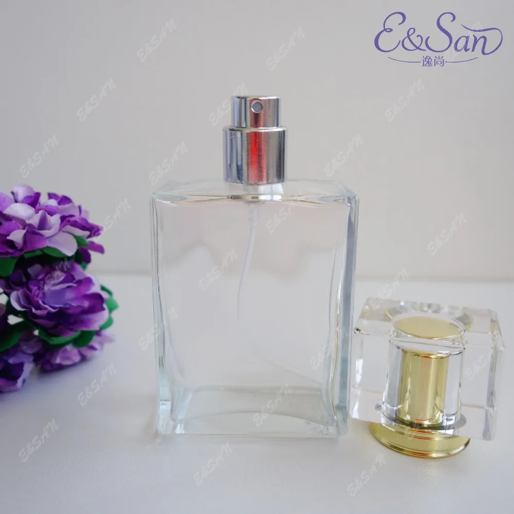 

Refillable 50ML Square Transparent Glass Perfume Spray Cosmetics Empty Bottle