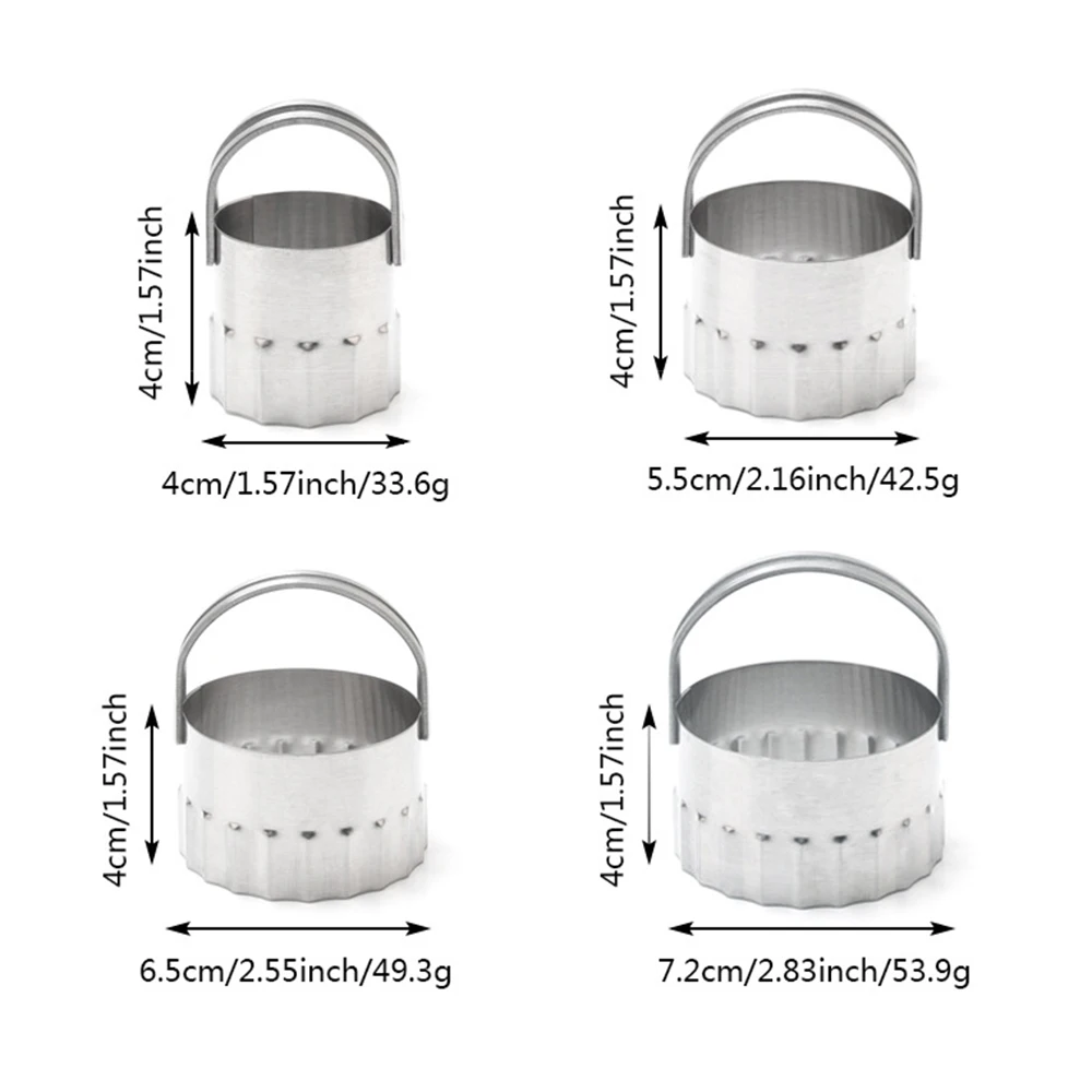 New 4Pcs Cookie Cutter Tools 3D Scenario Stainless Steel Set Gingerbread Cake Biscuit Mold Fondant Wave |