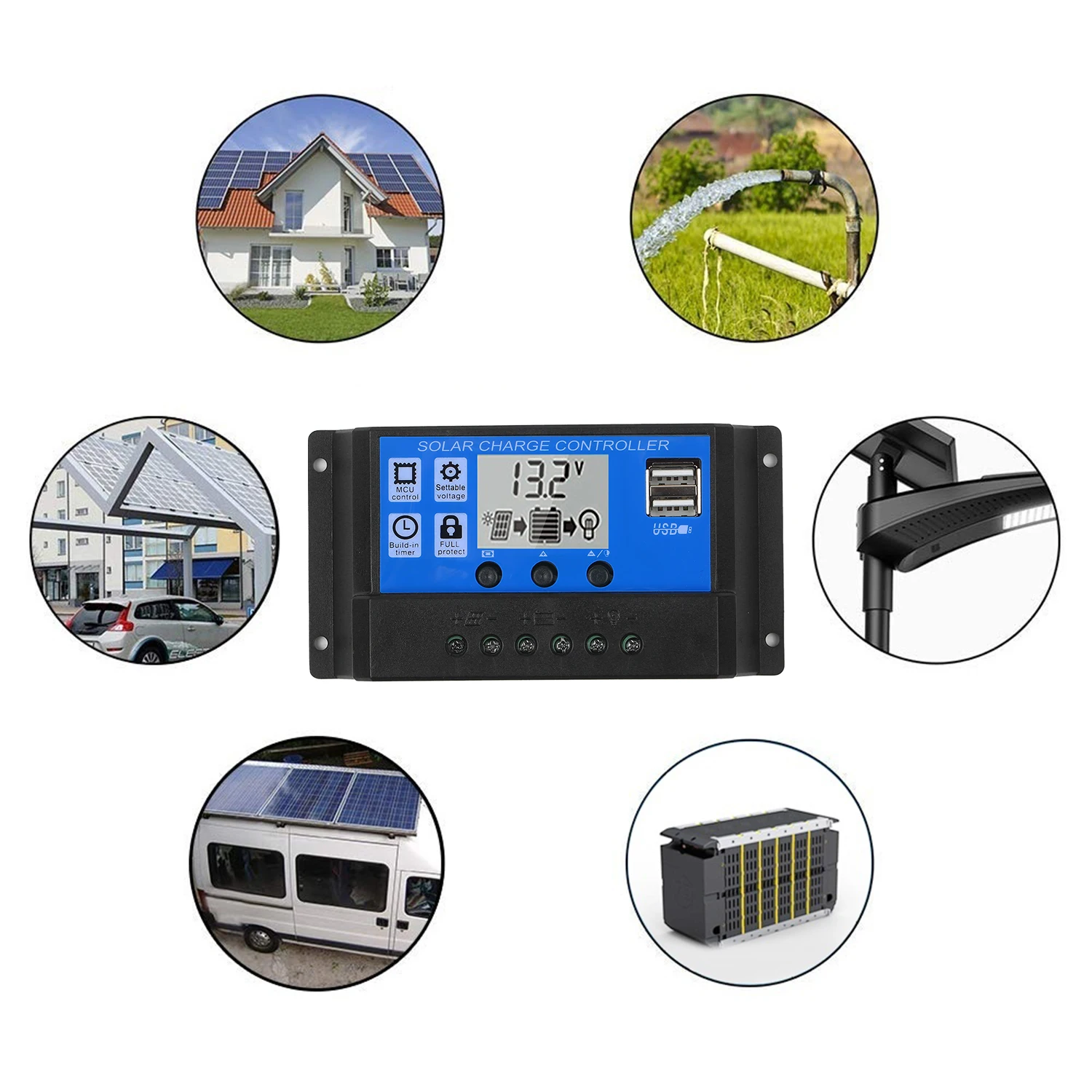 180w solar panel kit 12 usb port with 20a lcd display solar charger controller 12v outdoor protable moblie phone charger free global shipping