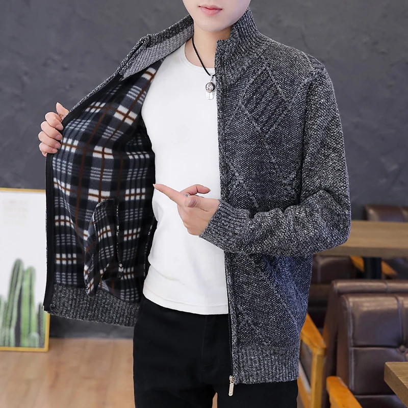 KKSKY зимний кардиган на молнии свитер для мужчин модная мужская одежда в Корейском