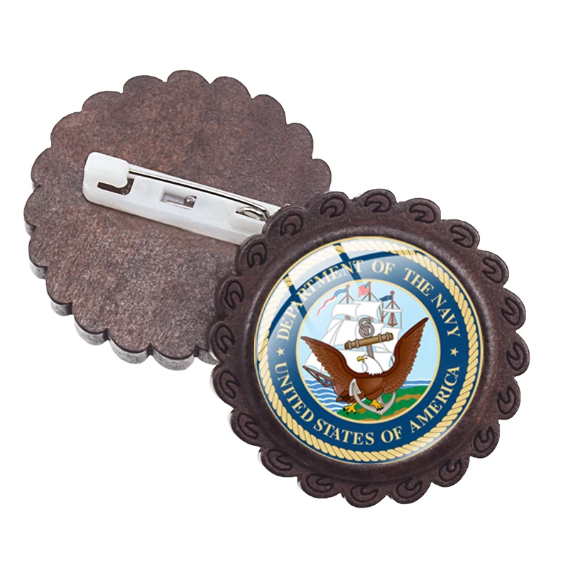 Металлические Булавки США военно-воздушные силы деревянная брошь высокое