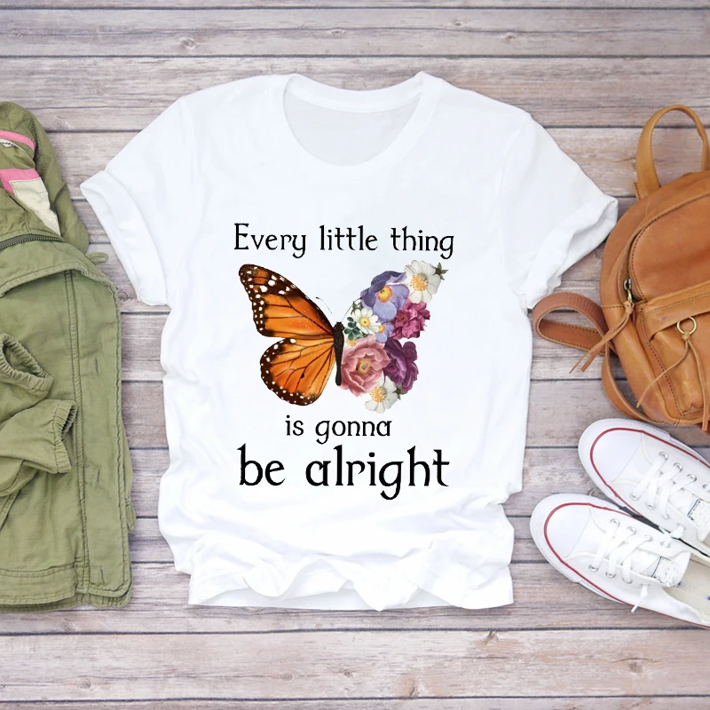 

Women Watercolor Butterfly Kawaii Aesthetic 90s Ladies Print Lady T-shirts Top Womens Stylish T Shirt Sweet Tee T-Shirt