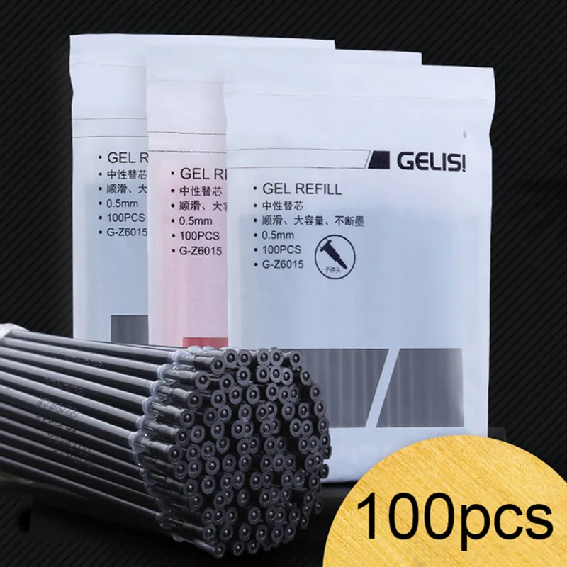 

Набор для заправки гелевых ручек, 100 мм, 0,5 шт., черные/красные/синие чернила, школьные канцелярские принадлежности, подарочные принадлежност...