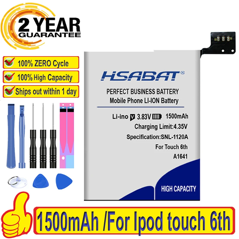 Топ бренд 100% Новинка 1500 мАч A1641 Аккумулятор для Ipod touch 6 го поколения 6g батареи +