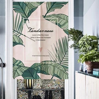 nordic green plant noren door curtain decorative kitchen bedroom restaurant doorway fengshui hanging curtains customizable