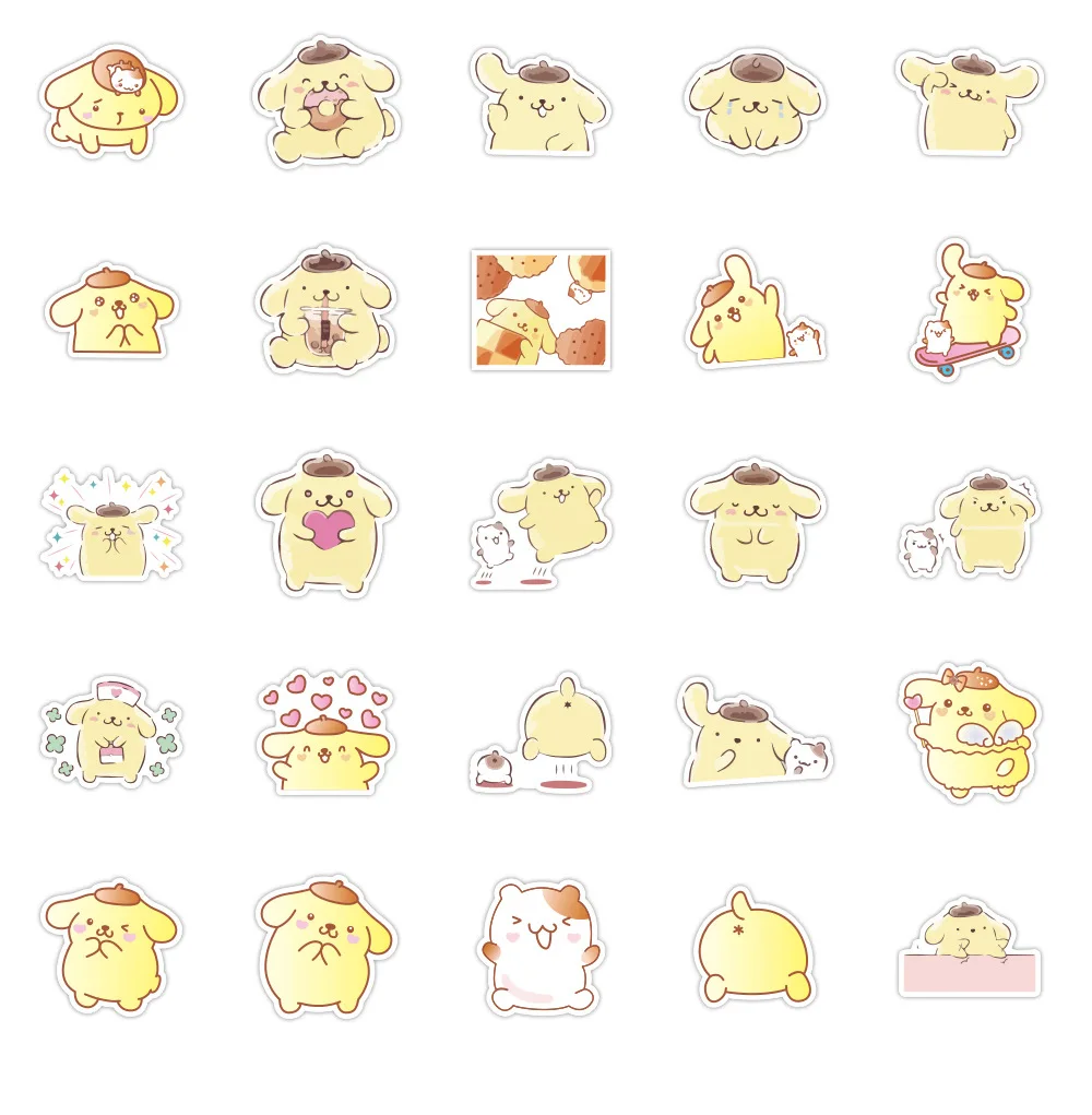 50 Uds. De pegatinas creativas Kawaii para perro pud&iacute;n, bonitas pegatinas decorativas, &aacute;lbum de fotos artesanal DIY, 2021-1