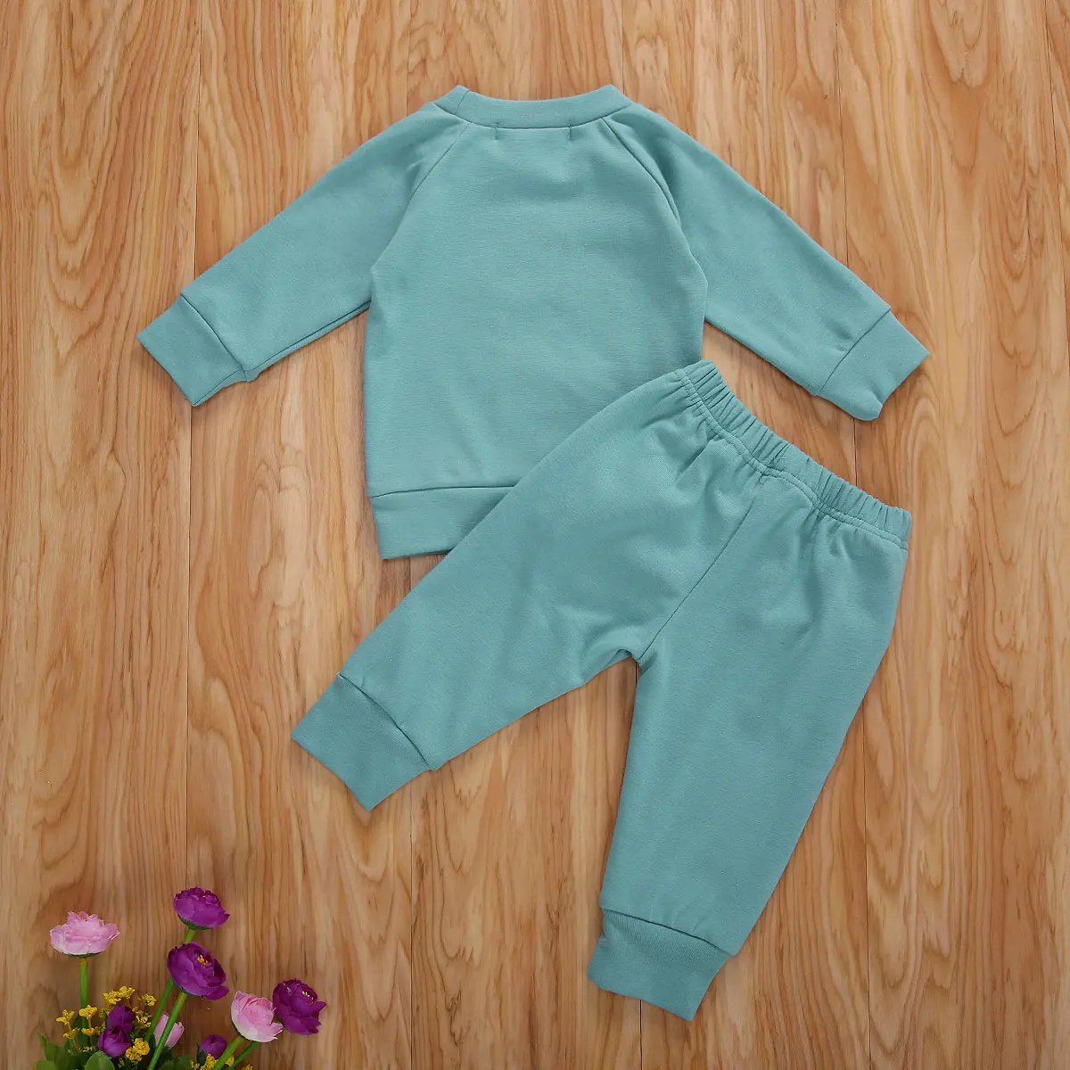

New Kids Baby Girls 0M-3T Suit Floral Print Long Sleeve T-Shirt Solid Color Trousers 2 Pieces Spring Set