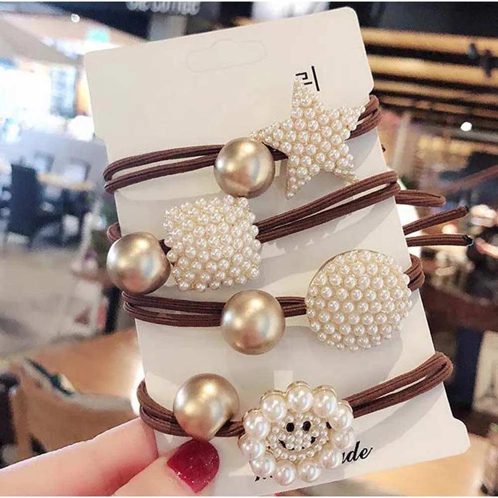 Резинка для волос с жемчугом Женский хвостик резинка аксессуары волос| |