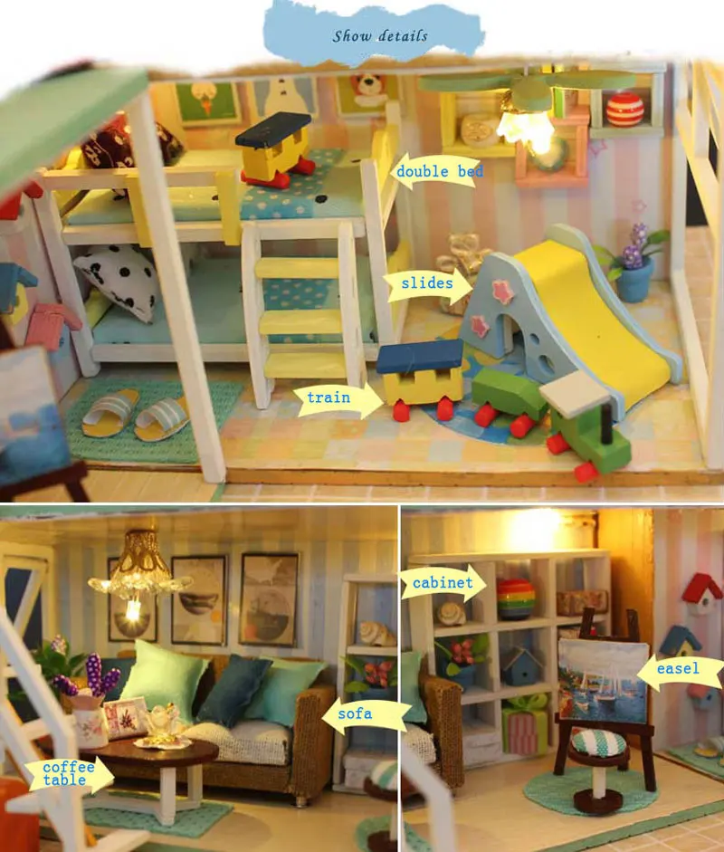 Roombox миниатюрный DIY кукольный домик с деревянная мебель для дома игрушки для детей на день рождения рождественские подарки