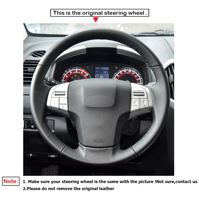 LQTENLEO Black Suede Leather Car Steering Wheel Cover for Isuzu D-MAX 2013-2020 MU-X Holden Colorado (AU) 2012-2019 | Автомобили и