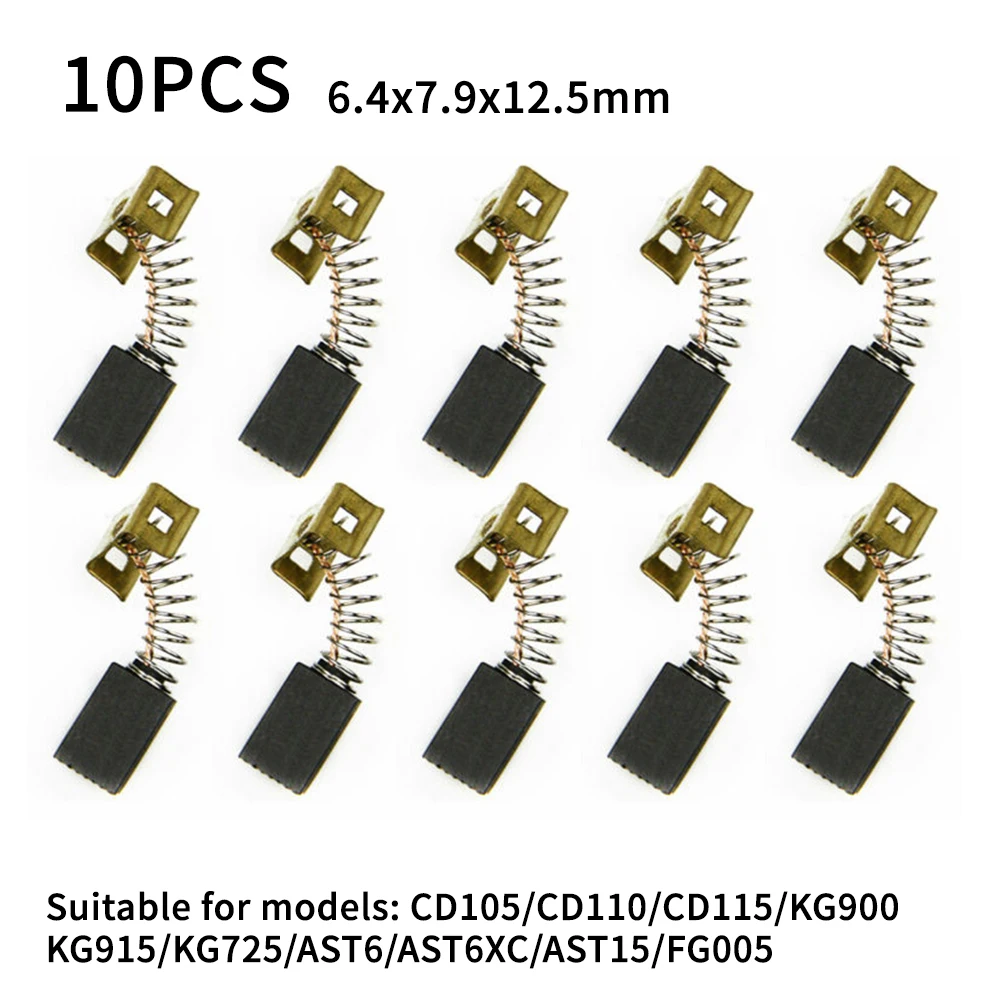 

10Pcs Angle Grinders Parts Motor Carbon Brushes 6.4 X 7.9 X 12.5mm For CD105 Etc For Electric Drills