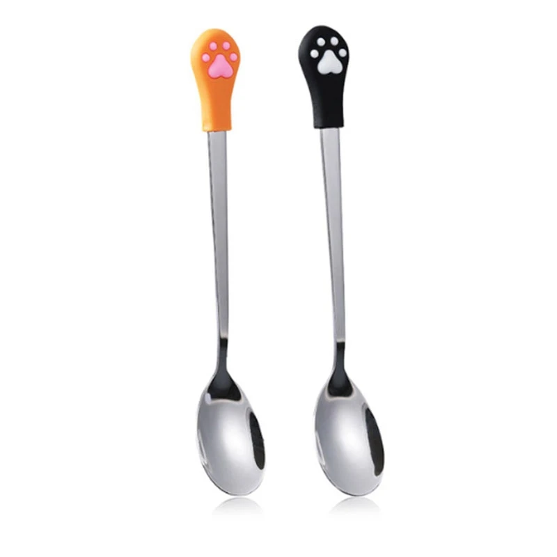 2 шт. милые кофейные ложки из нержавеющей стали фруктовая вилка десертная ложка