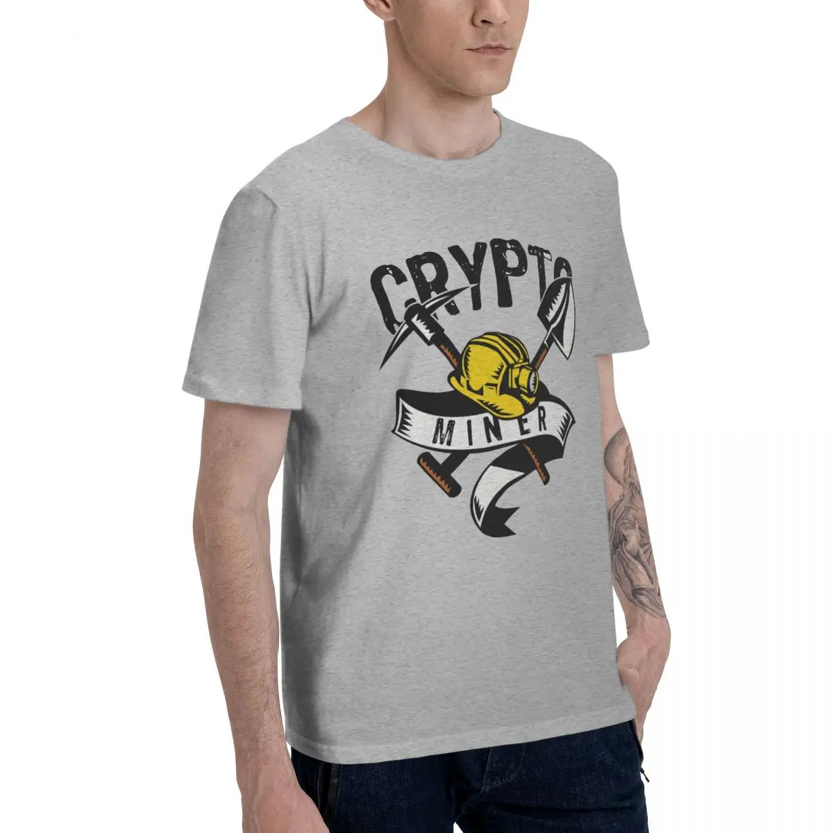 Promo Anime Crypto Miner Tools Funny Novelty T-shirt Men's Basic Short Sleeve T-Shirt men set Graphic Tees Tops