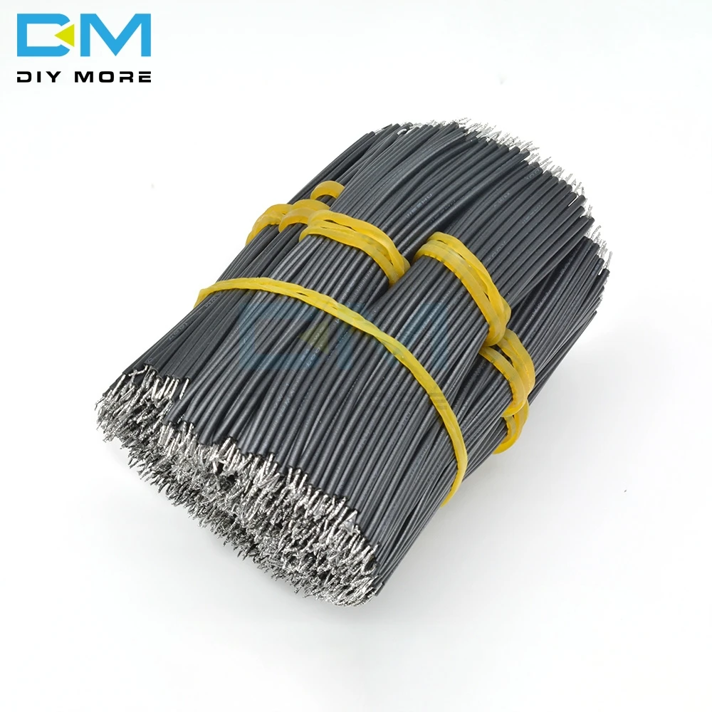 Черный 100 шт. 24AWG 8 см Оловянная макетная плата припой кабель муха Перемычка провод кабель оловянные проводящие провода 1007-24AWG Электрический кабель - Цвет: Черный