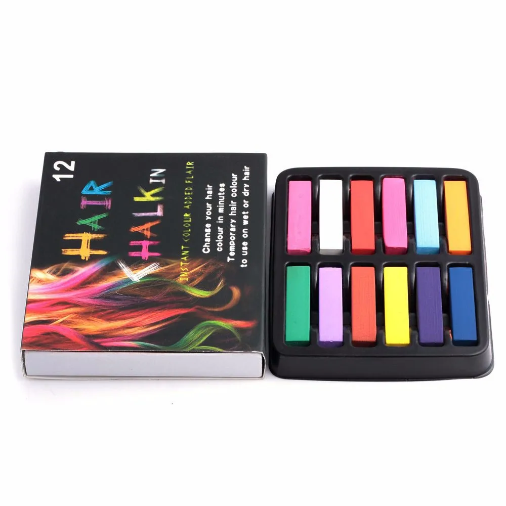 12 цветов одноразовая краска для волос Мел нетоксичный Временный салон Пастель